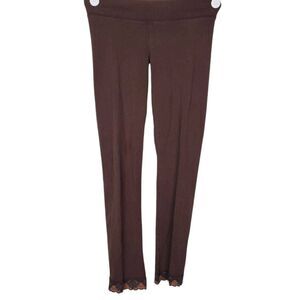 Hollister Vintage Y2K Brown‎ Lace Bottom Dressy Ankle Leggings Size XS